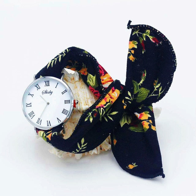 Montre foulard imprimé