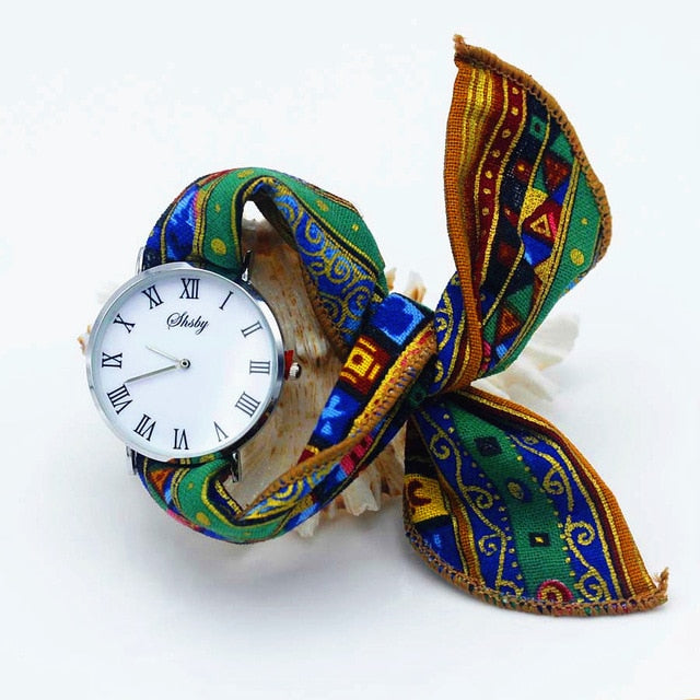 Montre foulard imprimé