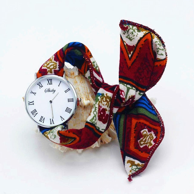 Montre foulard imprimé